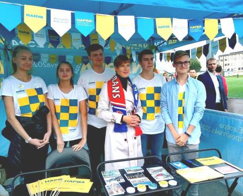 Narva 2024 volunteers and President of Estonia, Kersti Kaljulaid